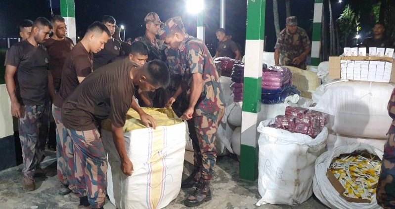 বিজয়নগরে ৫ কোটি টাকার ভারতীয় পণ্য আটক